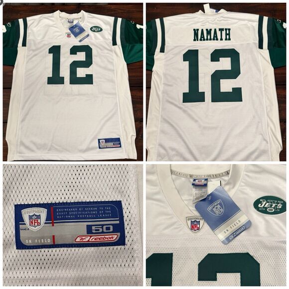 Vintage Reebok Authentic New York Jets Joe Namath Jersey